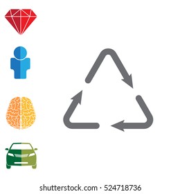sign waste processing, web icon. 