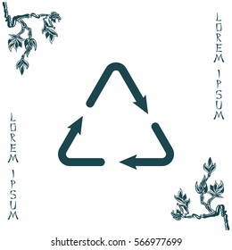 sign waste processing, web icon. 