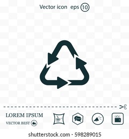 sign waste processing, web icon. vector design