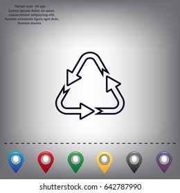 sign waste processing, web icon. vector design