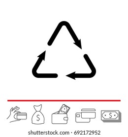 sign waste processing, web icon. 