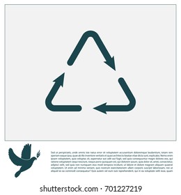 sign waste processing, web icon. 