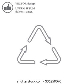 sign waste processing, web line icon. vector design