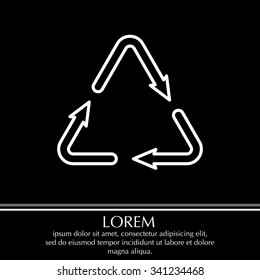 sign waste processing, web line icon. vector design