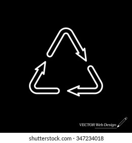 sign waste processing, web line icon. vector design