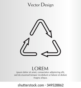 sign waste processing, web line icon. vector design