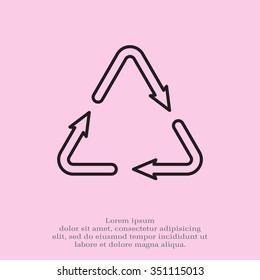 sign waste processing, web line icon. vector design