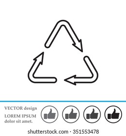 sign waste processing, web line icon. vector design