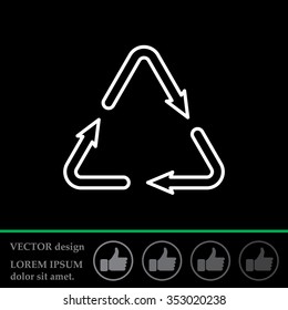 sign waste processing, web line icon, vector design