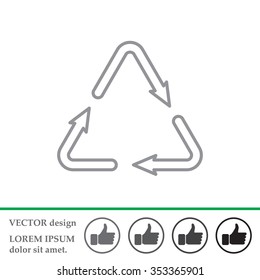sign waste processing, web line icon. vector design
