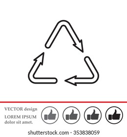 sign waste processing, web line icon. vector design