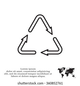 sign waste processing, web line icon. vector design