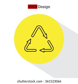 sign waste processing, web line icon. vector design