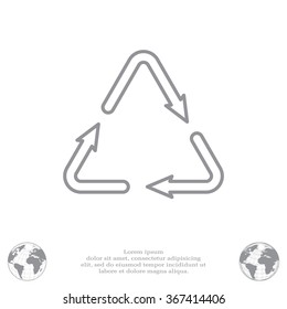 sign waste processing, web line icon. vector design