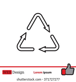 sign waste processing, web line icon. vector design