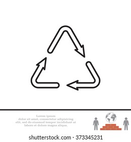 sign waste processing, web line icon. vector design