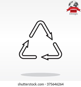 sign waste processing, web line icon. vector design