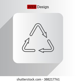 sign waste processing, web line icon. vector design