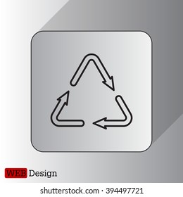 sign waste processing, web line icon. vector design