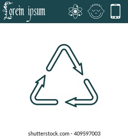 sign waste processing, web line icon. vector design