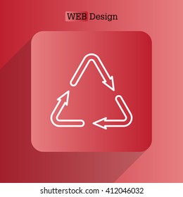 sign waste processing, web line icon. vector design