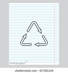 sign waste processing, web line icon. vector design