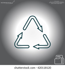 sign waste processing, web line icon. vector design