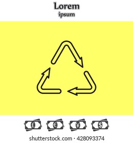 sign waste processing, web line icon. vector design