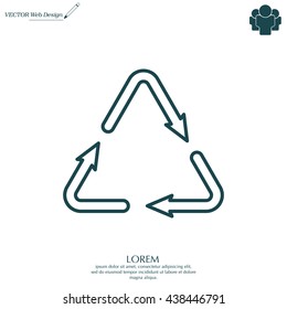 sign waste processing, web line icon. vector design