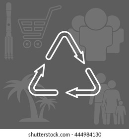 sign waste processing, web line icon. vector design