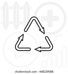 sign waste processing, web line icon. 