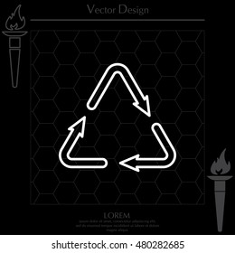 sign waste processing, web line icon. 