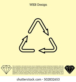 sign waste processing, web line icon. 
