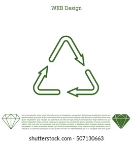 sign waste processing, web line icon. 