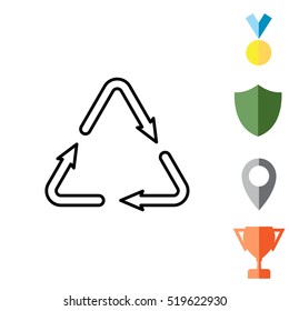 sign waste processing, web line icon. 