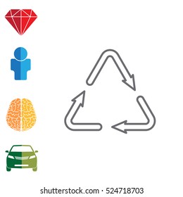 sign waste processing, web line icon. 