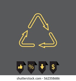 sign waste processing, web line icon. 
