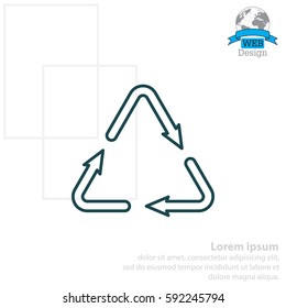 sign waste processing, web line icon. 