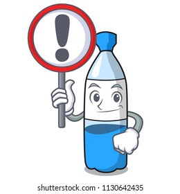 With sign water bottle character cartoon vector illustration