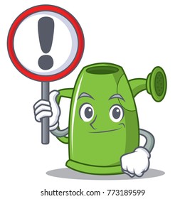 With sign watering can character cartoon