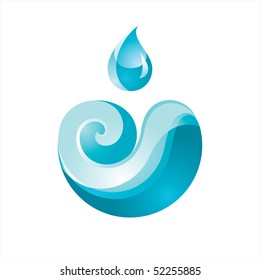 Sign Wave with a Drop blue