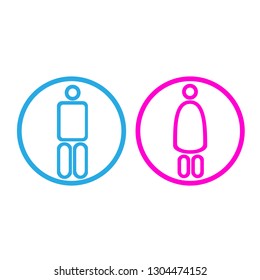 Sign WC icon. Vector concept illustration for design.