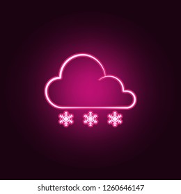 sign weather snow icon. Elements of Weather in neon style icons. Simple icon for websites, web design, mobile app, info graphics