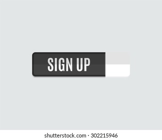 Sign up web button, rectangle. Modern flat design website icon and design element