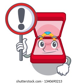With sign wedding ring box in cartoon shape