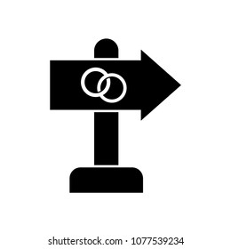 Sign. Wedding Vector Flat Icon . Flat design