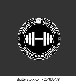 Sign weights for fitness or gym logo