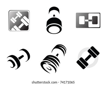 Sign weights for fitness or gym logo