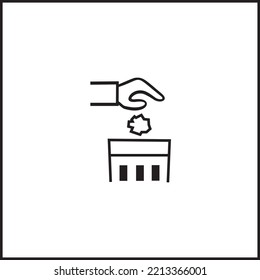 A sign which directs people to throw rubbish in the right place.