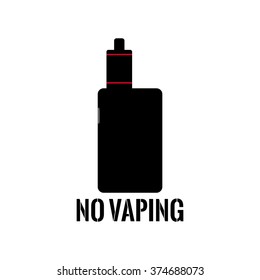 Sign, which prohibits smoking electronic cigarettes. Stock vector.